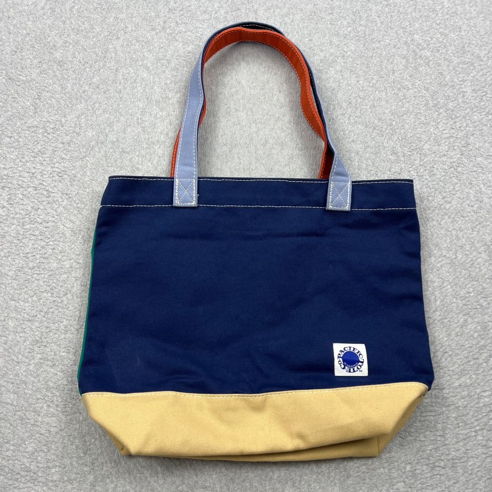 Pacific Tote Company California Bag Blue Colorblock Canvas Heavyweight USA Made